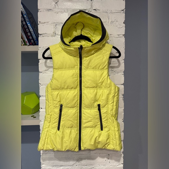lululemon athletica Jackets & Blazers - Lululemon Athletica - Reversible Bright Yellow Puffer Vest with Hood Size 6‎